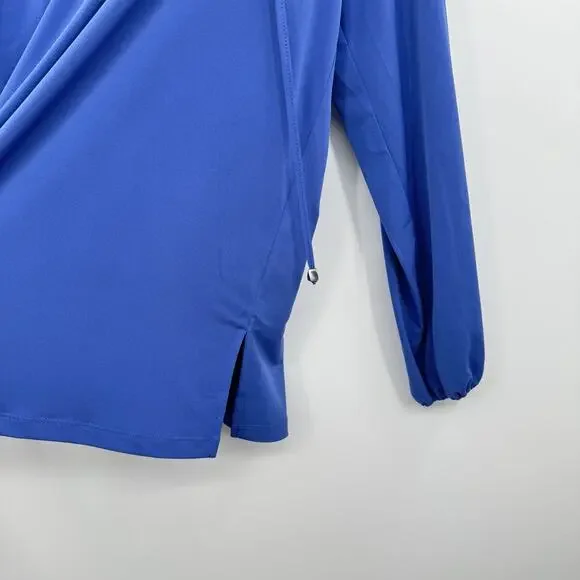 Susan Graver Artisan Liquid Knit Beaded Top Sz L Periwinkle Blue Relaxed Boho - Picture 6 of 13